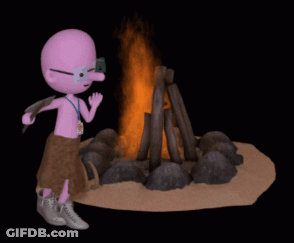 Cute Dancing Campfire Illustration GIF