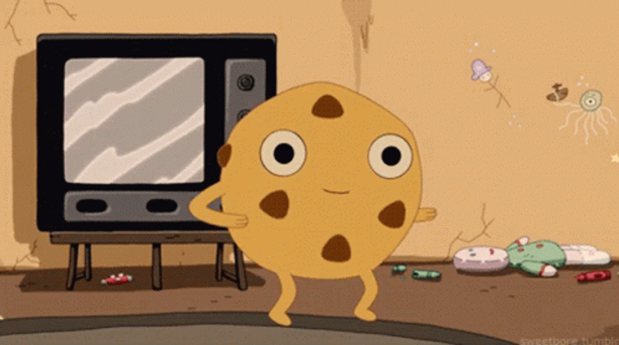 Cute Dancing Cookie Vintage TV Animation GIF
