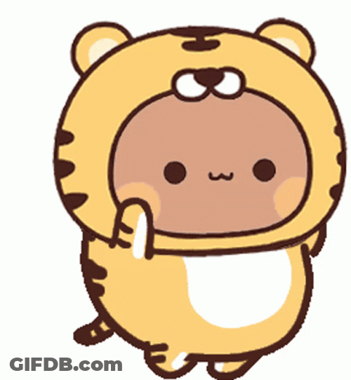 Cute Dancing Dudu Tiger Costume GIF