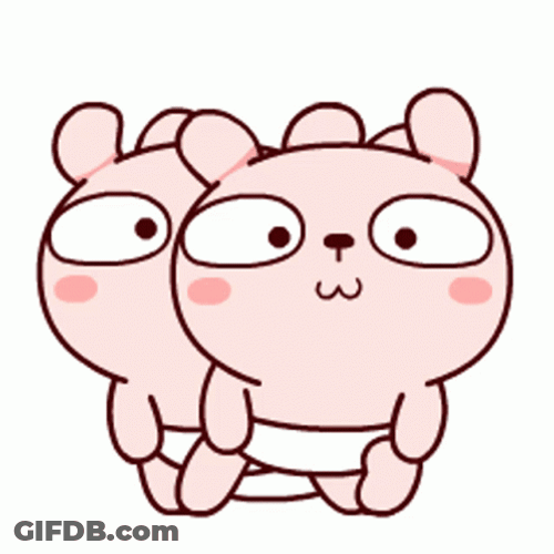 Cute Dancing Pink Rabbits GIF