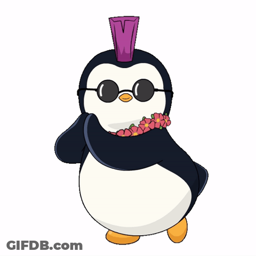 Cute Dancing Punk Penguin GIF
