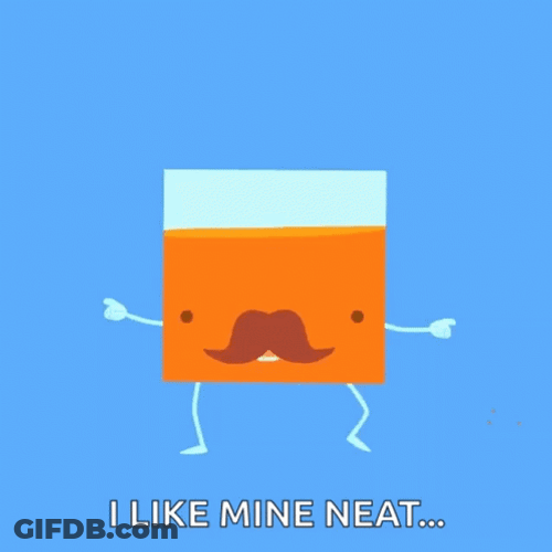 Cute Dancing Whiskey Glass With Blue Background GIF