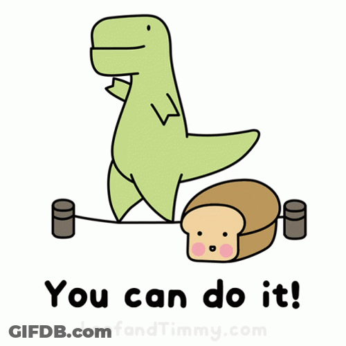 Cute Dinosaur Balancing Encouragement GIF