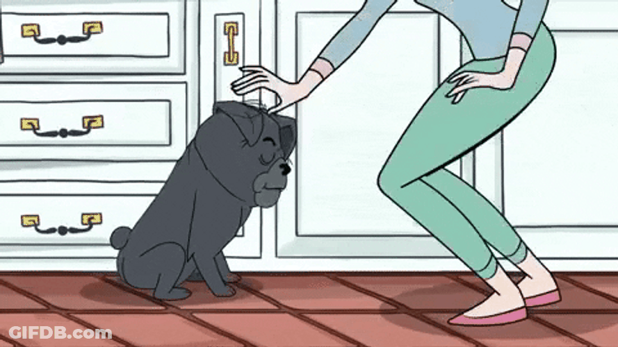Cute Dog Animated Petting GIF