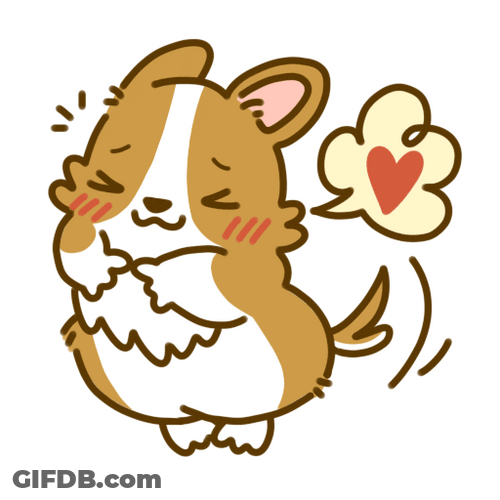 Cute Dog Cartoon Waggling Tail GIF