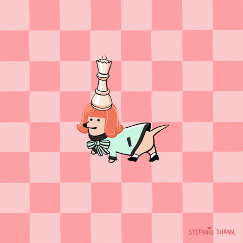 Cute Dog Chess Piece On Head GIF