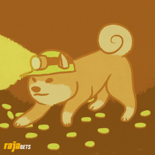 Cute Doge Digging GIF