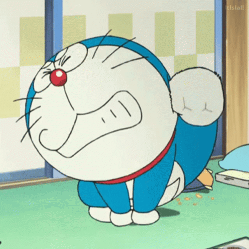 Cute Doraemon Fleas Itch Scratch GIF
