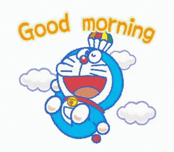 Cute Doraemon Good Morning Sky GIF