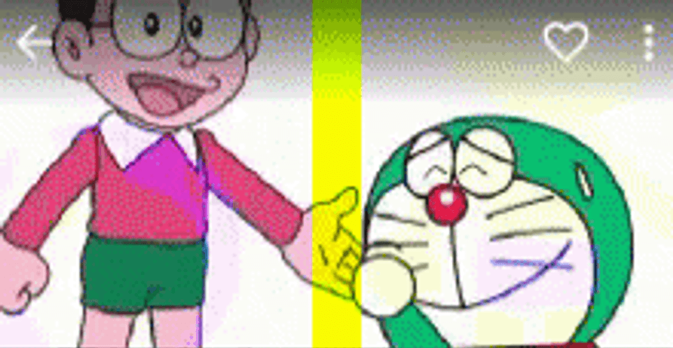 Cute Doraemon Nobita Glitch Art GIF