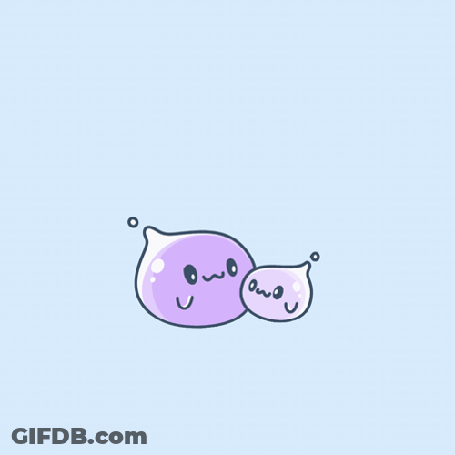 Cute Droplets Couple Snuggles GIF
