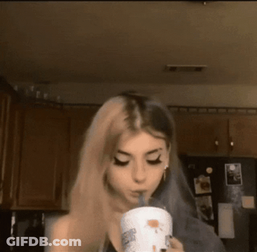 Cute Egirl Drinking GIF