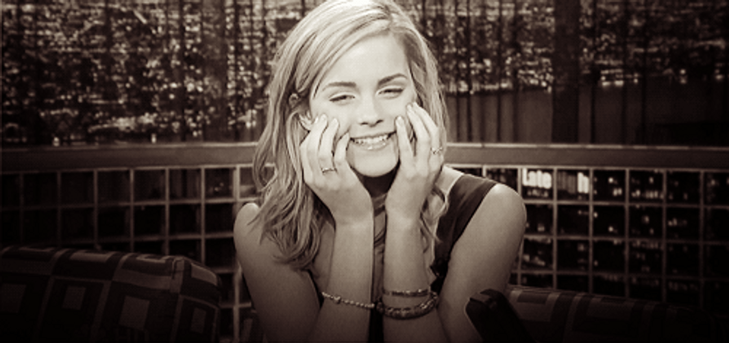Cute Emma Watson Pinching Cheeks GIF