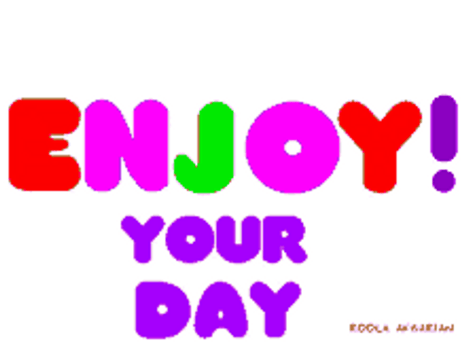 Cute Enjoy Your Day Purple Greetings GIF