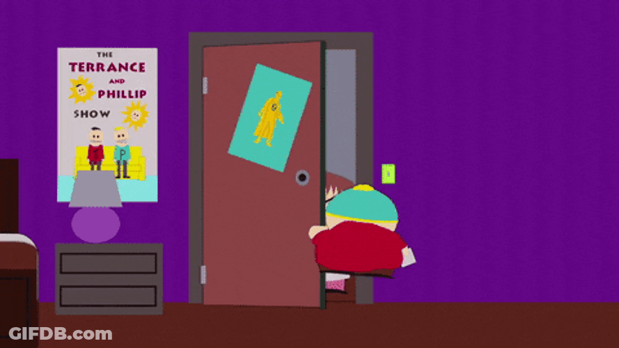Cute Eric Cartman Slamming Door GIF