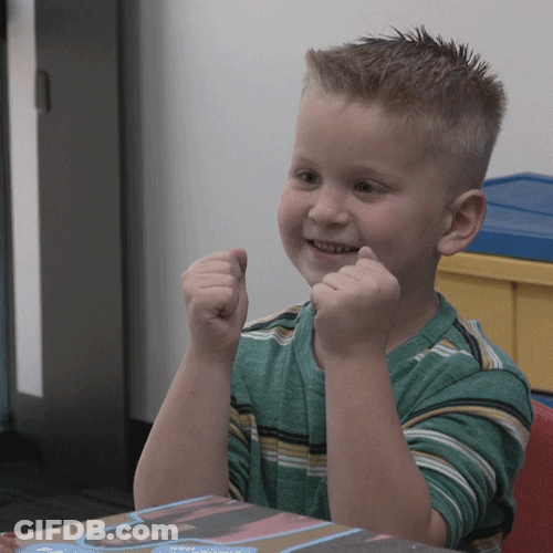 Cute Excited Boy GIF