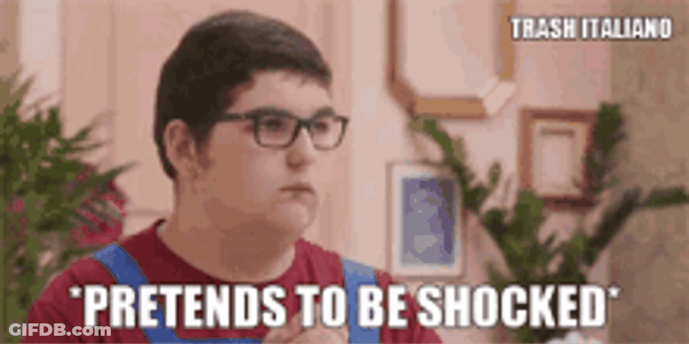 Cute Fat Boy Pretends To Be Shocked GIF