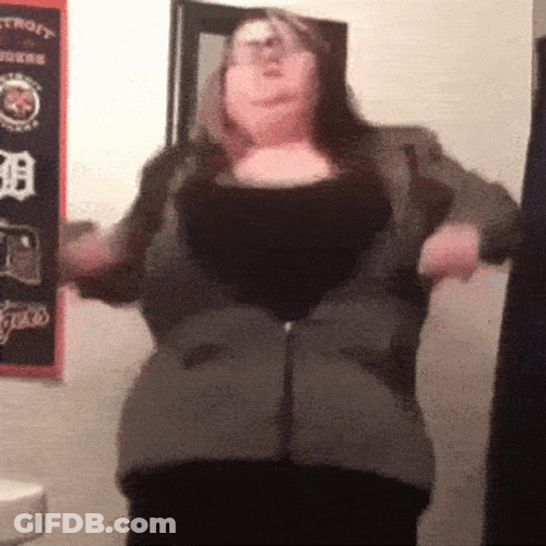 Cute Fat Woman Body Shake GIF