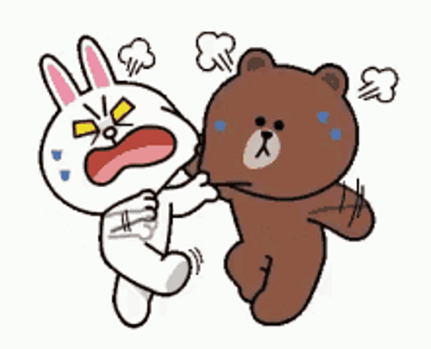 Cute Fighting Brown Cony GIF