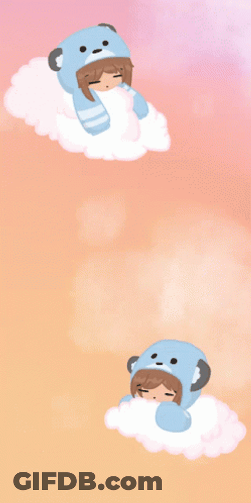 Cute Floating Twinkies On Cloud GIF