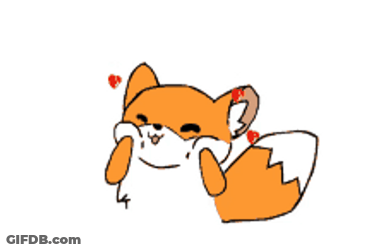 Cute Fox Rubbing Its Cheeks Animation GIF
