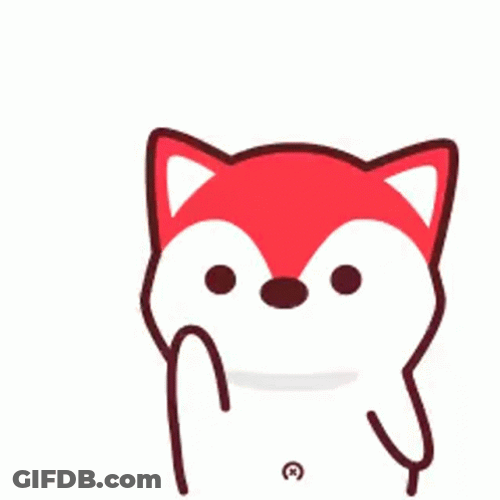 Cute Fox Sending Hearts Animation GIF