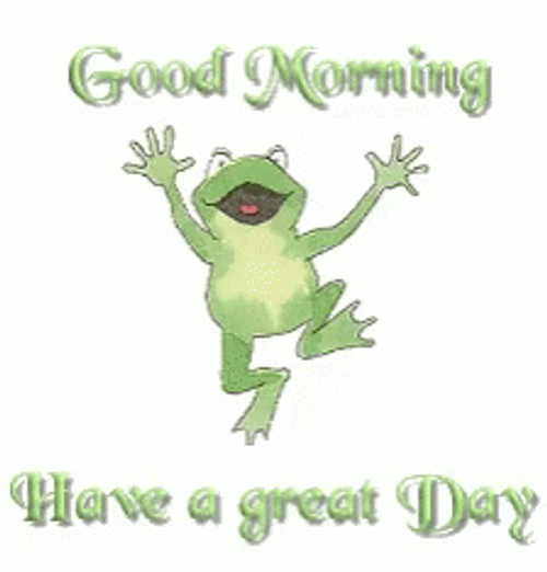 Cute Frog Doing Good Morning Dance GIF