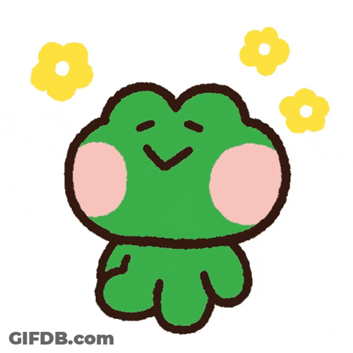 Cute Frog Imagining About First Day Of Spring GIF