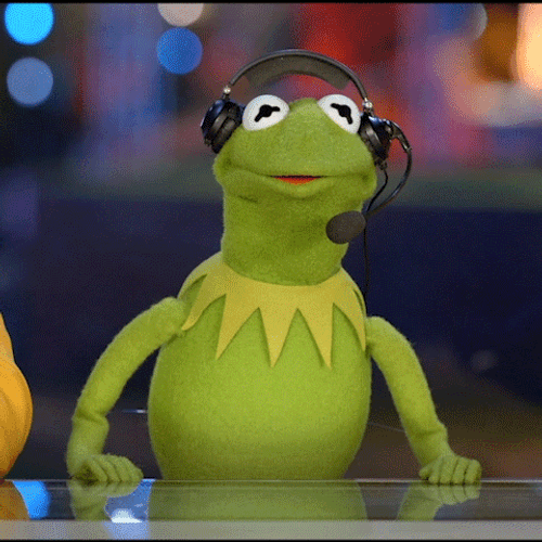 Cute Frog Mupper Kermit Announcer GIF