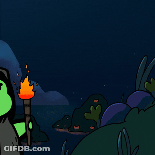 Cute Frog Starts Riot At Night GIF