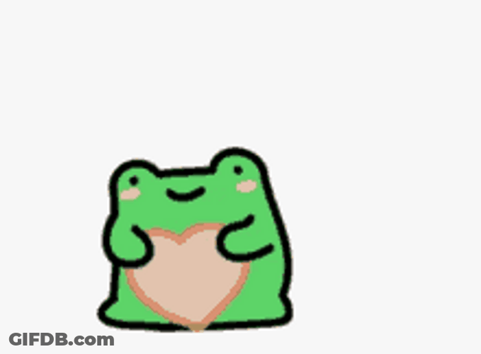 Cute Frog With Heart GIF