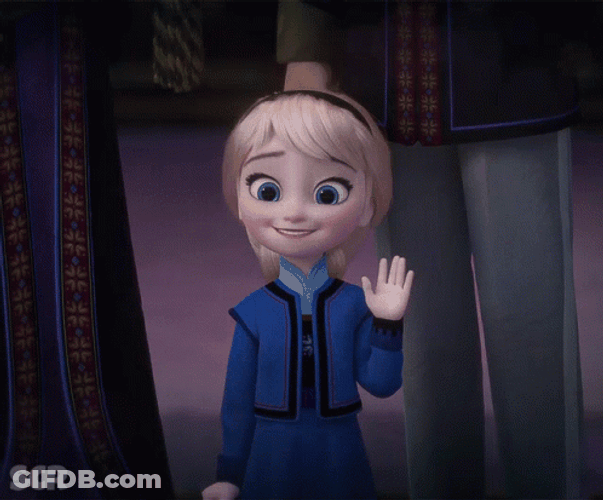 Cute Frozen Baby Elsa Waving Her Hand GIF