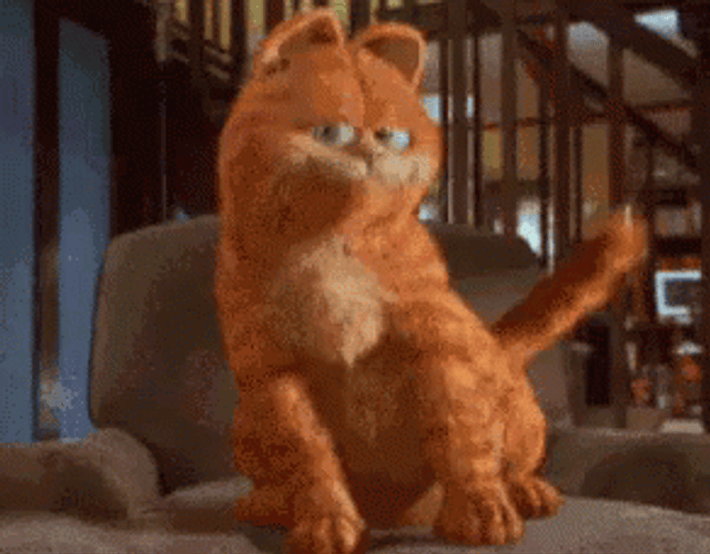 Cute Garfield Dancing In The Chair GIF