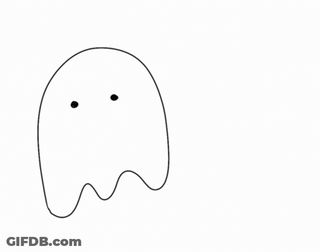 Cute Ghost Blushing Saying Boo GIF