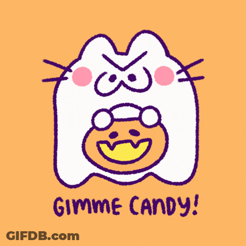 Cute Ghost Gimme Candy GIF