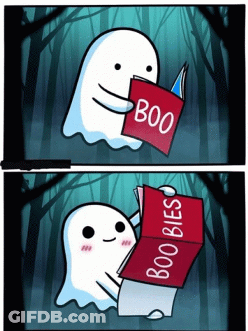 Cute Ghost Reading Boo Bies GIF