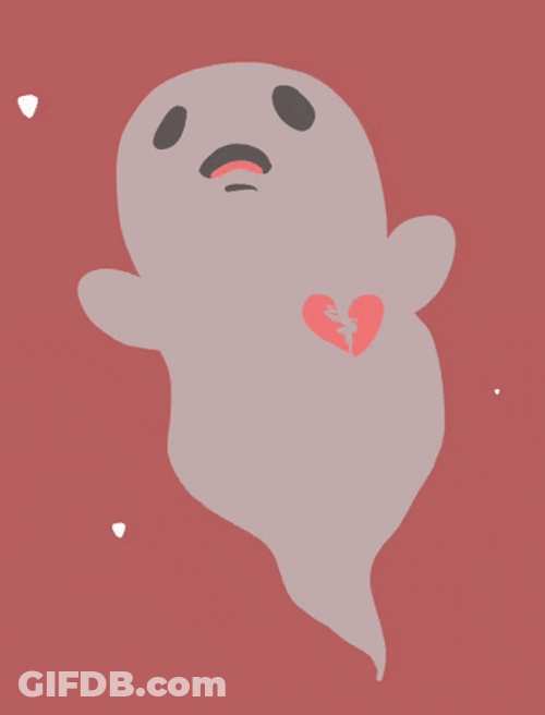 Cute Ghost Sad Because Brokenhearted GIF