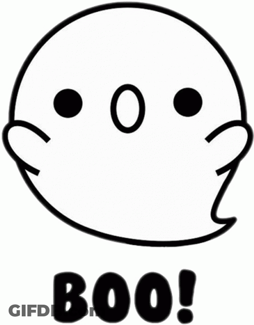 Cute Ghost Scaring Boo GIF