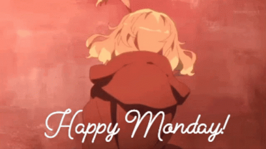 Cute Girl Animated Happy Monday GIF