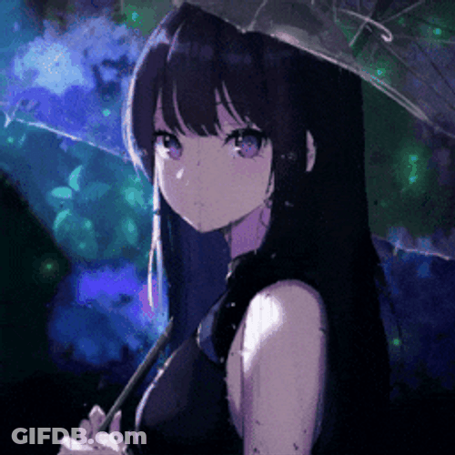 Cute Girl Anime With Umbrella GIF
