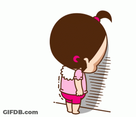 Cute Girl Cartoon In Shame GIF