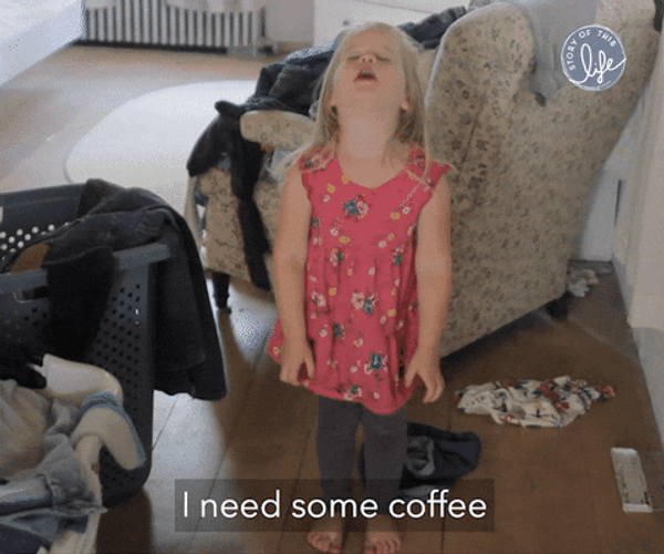 Cute Girl Needs Coffee GIF