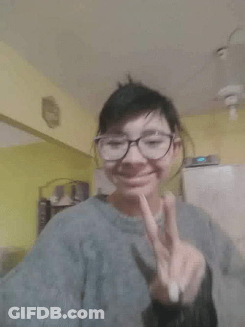 Cute Girl Peace Sign For Happy August GIF