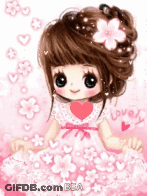 Cute Girly Anime Girl Smiling GIF