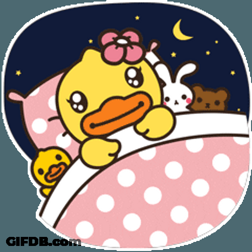 Cute Girly Duck Sleeping GIF