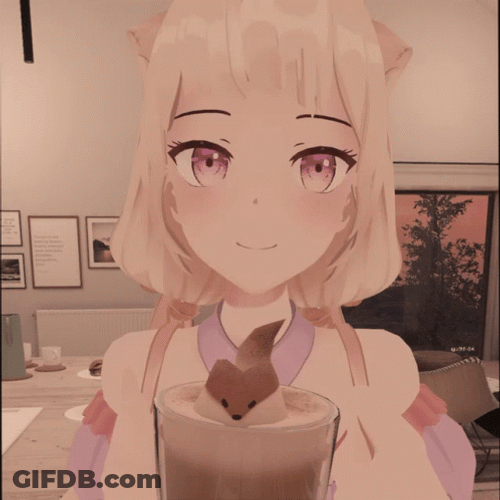 Cute Girly Girl Milktea Drink GIF