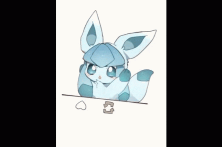 Cute Glaceon Like Repost GIF