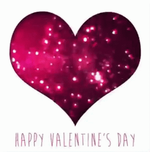 Cute Glittering Heart Happy Valentines Day GIF