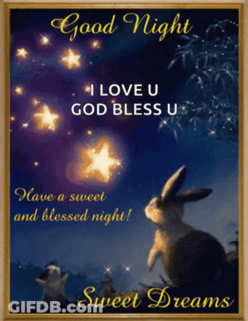 Cute Good Night Bless You Bunny GIF