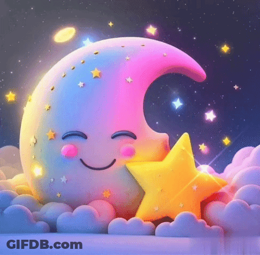 Cute Good Night Cute Jolly Moon GIF